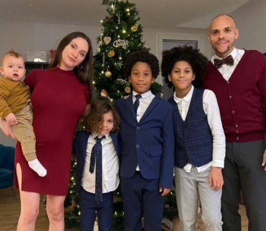 Anne-Laure Louis with her family celebrating Christmas.